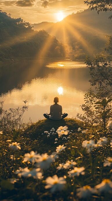tranquil sunrise by the lake