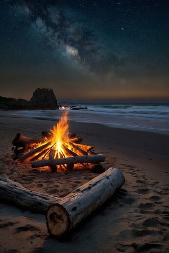 beach campfire