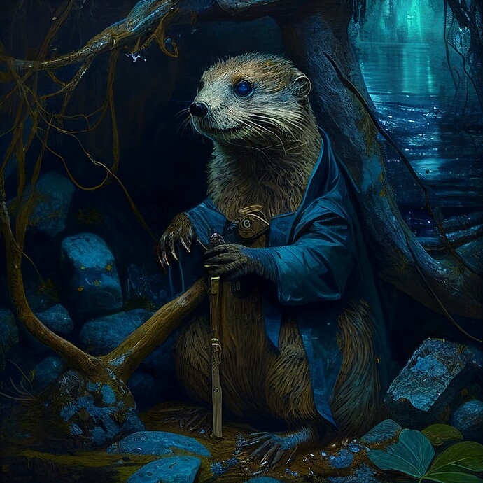 rickthrivingnow_cyberpunk_otter_in_dark_forest_by_max_ernst_0f430990-6d7b-4158-8d70-73965cf384e4