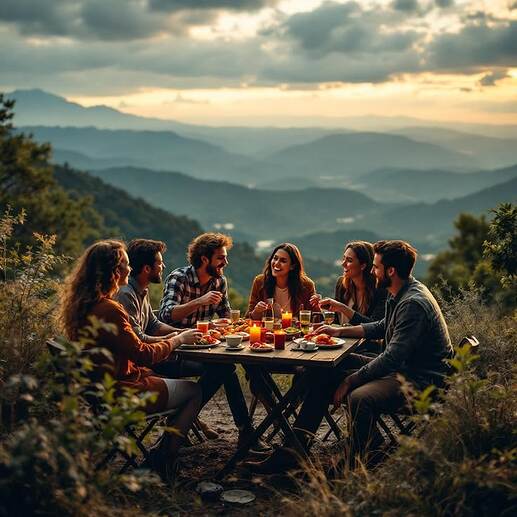 yummy picnic on mountain