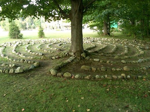 healing labyrinth under tree