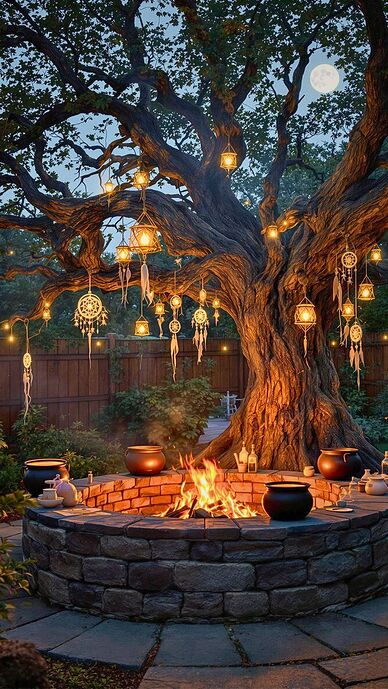 fireplace magic beauty