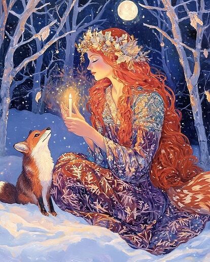 candle fox lady