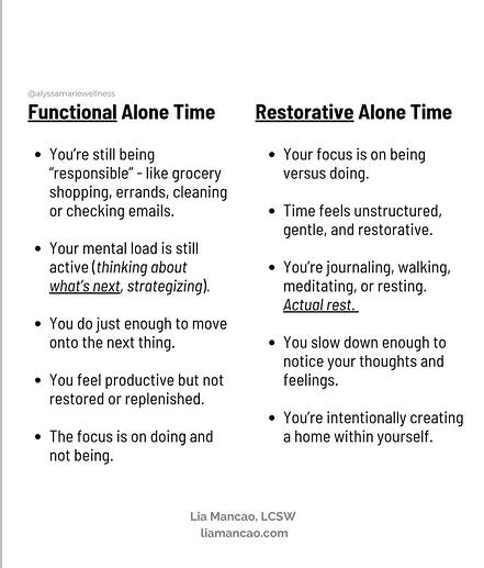 restorative time being not doing