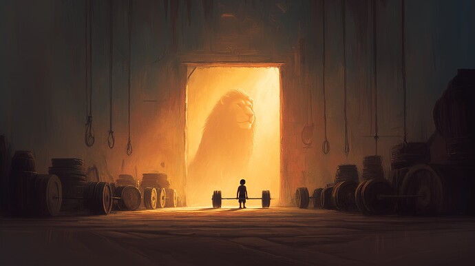 rickthrivingnow_a_lone_figure_in_a_dim_gym_surrounded_by_heavy__e32444aa-869c-474f-abb4-327860a316af