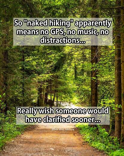 naked hiking joke