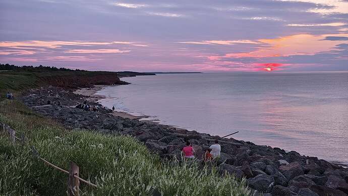 Sunset by the ocean